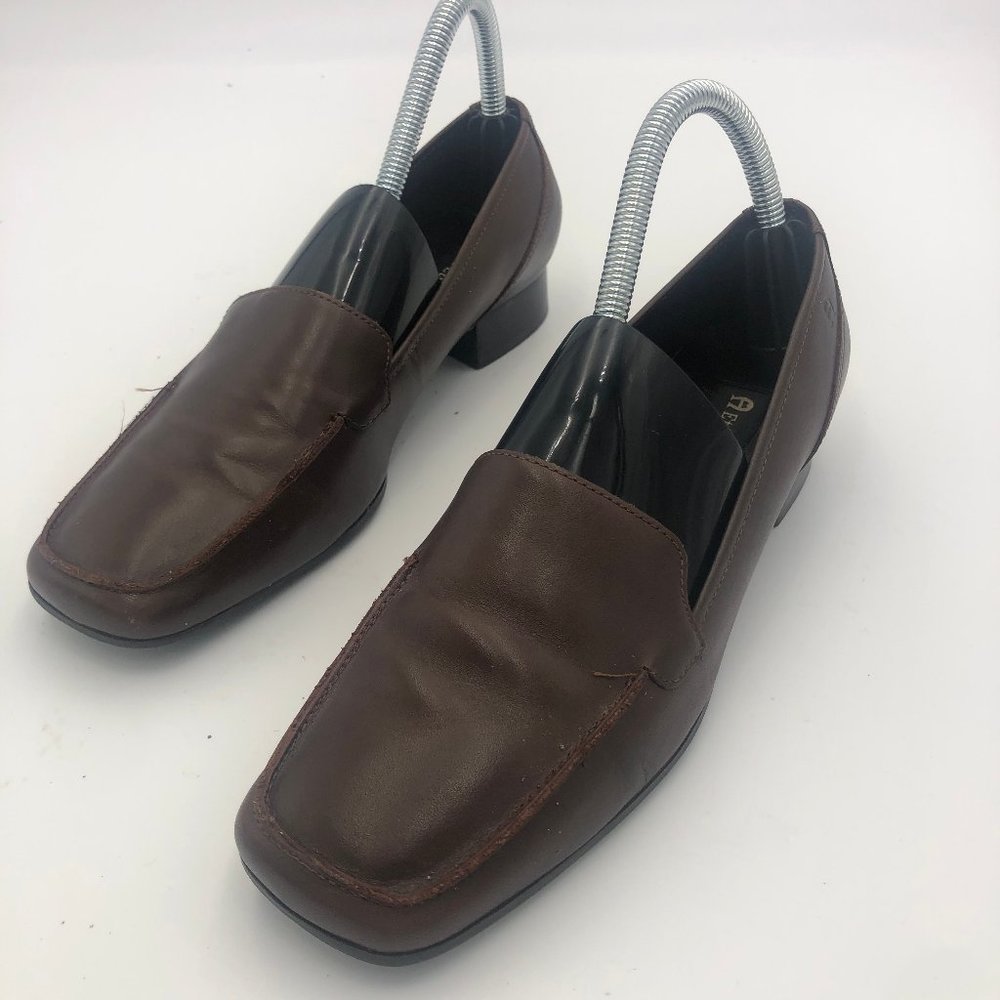 Etienne Aigner Brown Leather Loafers, Women's Size 6.5M/EUR 37